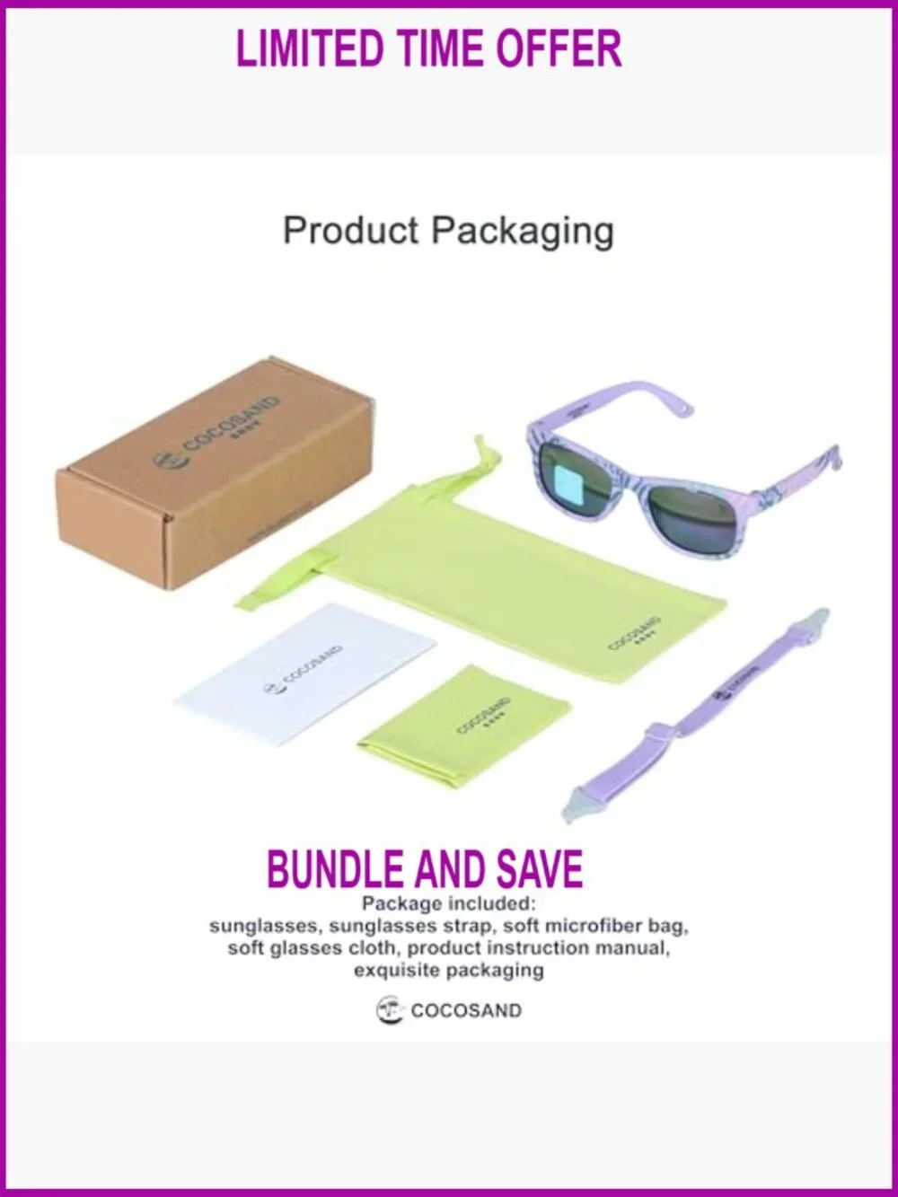 Flexible Polarized Baby Sunglasses with Adjustable Strap UV Protection